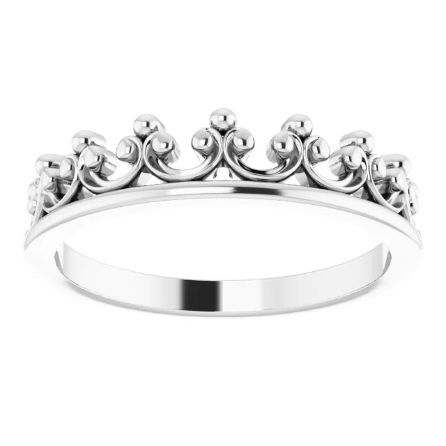 Sterling Silver Stackable Crown ring. Perfect for creating the perfect ring stack or as a standalone ring. Available from Jewels of St Leon.
