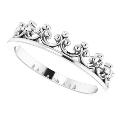 Sterling Silver Crown Stackable Ring, available in Australia from online Jewellery store Jewels of St Leon