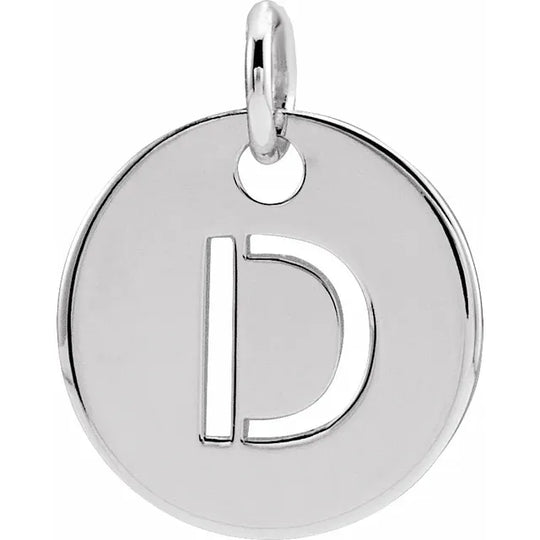 Initial 10mm Disc Pendant Charm for a Touch of Personal Style.