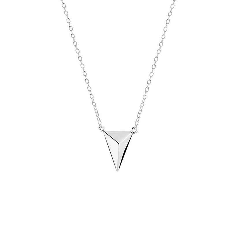 A Pyramid Necklace it has a 11.5x11.8 mm centre and sits on an adjustable 42-45 cm 1mm cable chain with spring ring. Crafted from 925 Sterling Silver, sold by Australia&