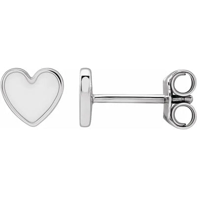 Share Your Love with Our Knockout Coloured Enamelled Heart Shaped Silver Stud Earrings