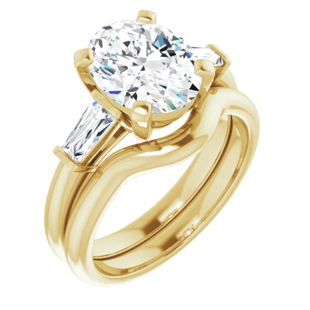 3.00CTW Moissanite 3-Stone Engagement Gold Ring - The perfect symbol of your love, without breaking the bank or the planet.