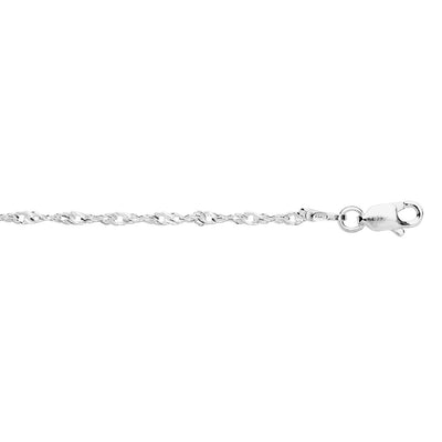 1.5mm Singapore Twist 22.5cm (9in) Anklet. Crafted from 925 Sterling Silver, sold by Australia's best online jewellery store Jewels of St Leon and part of the Essential Silver Collection. Free Shipping on all products Australia wide.