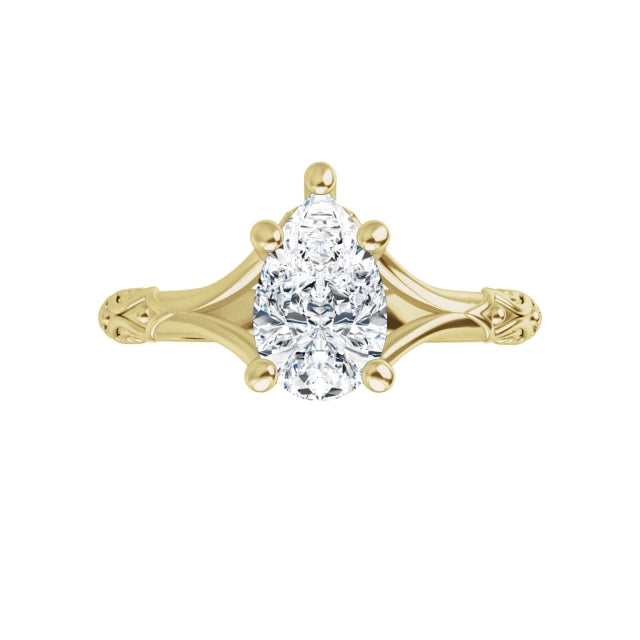 Vintage-inspired diamond engagement ring in 14K Gold - Jewels of St Leon Jewellery Australia