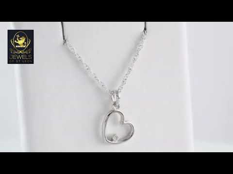 14kt Yellow Gold 45cm Solitaire Diamond Heart Necklace