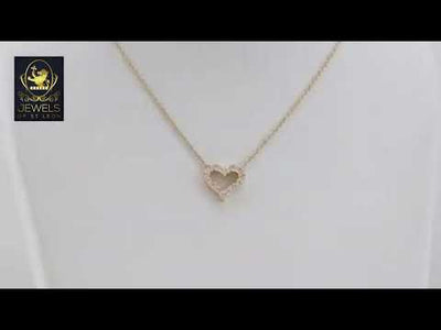 Video of Diamond Heart Necklace, features a 10.20x11.70 mm pendant with 16 sparkling diamonds. Available in 14K yellow and white gold. Available from Jewels of St Leon Online Jewellery Australia