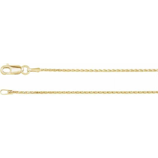 14ct Yellow Gold 1.05mm Diamond-Cut Wheat Chain