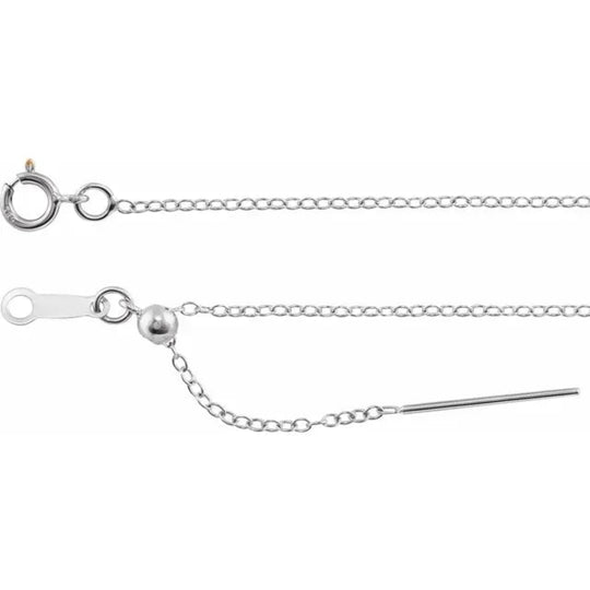 Sterling Silver 1.1mm Adjustable Threader Cable Chain
