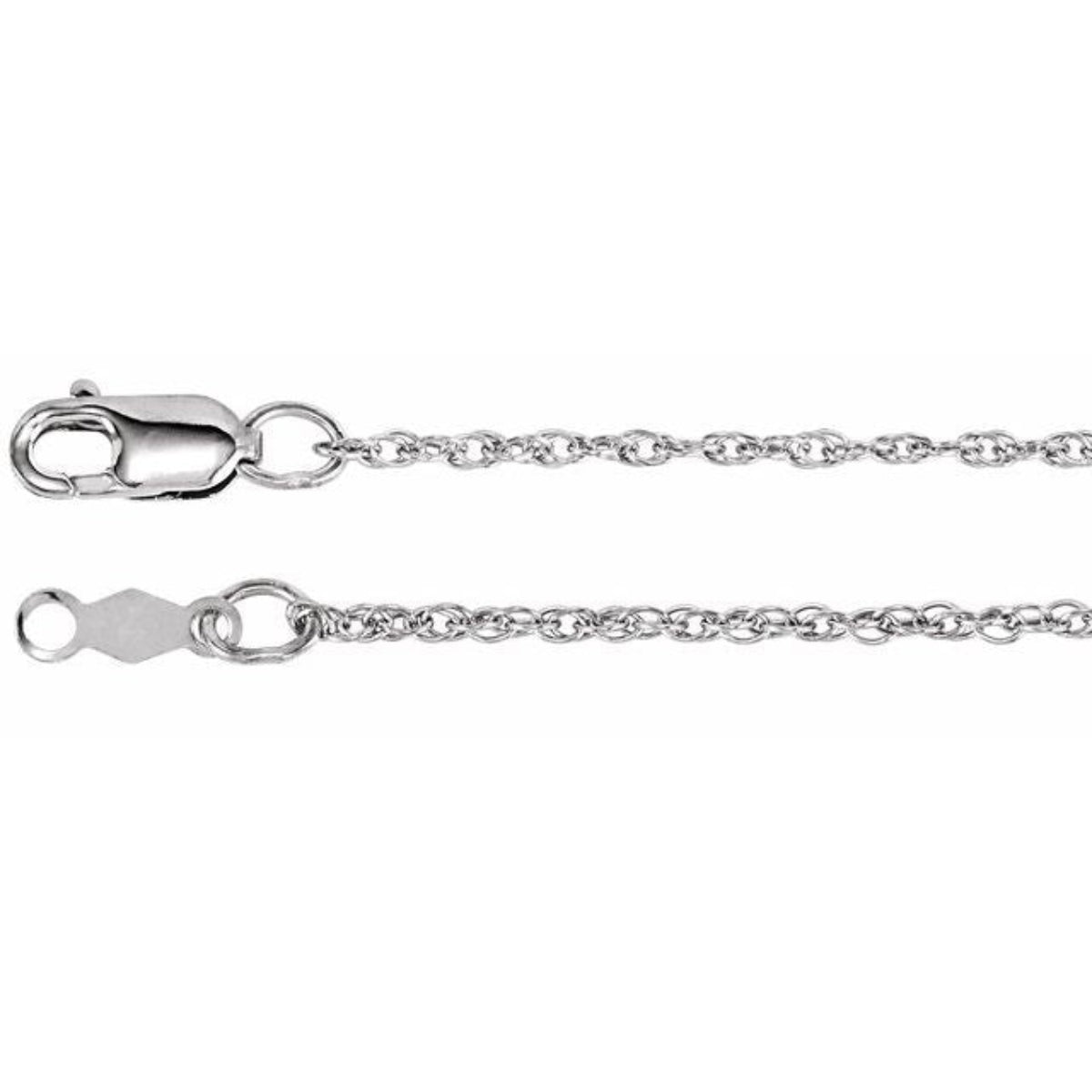 Sterling Silver 1.25mm Rope Chain Necklace - 40cm - 60cm Lengths ...